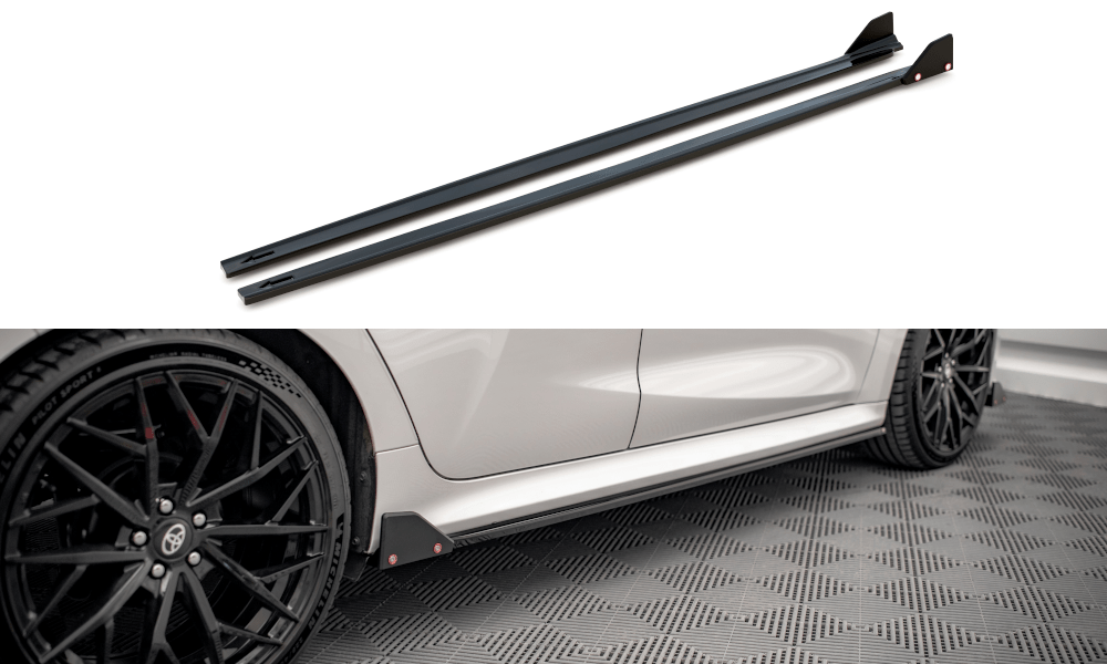 Maxton Design - Seitenschweller V1 Ansatz für + Flaps für Toyota Yaris Mk4 - Aerowerk.