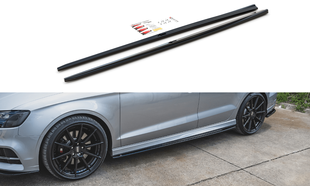 Maxton Design - Seitenschweller V2 Ansatz für Audi S3 / A3 S - Line Limousine 8V Facelift - Aerowerk.