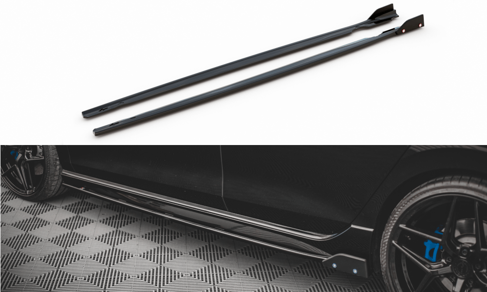 Maxton Design - Seitenschweller V2 Ansatz für für + Flaps Volkswagen Golf R Mk8 - Aerowerk.