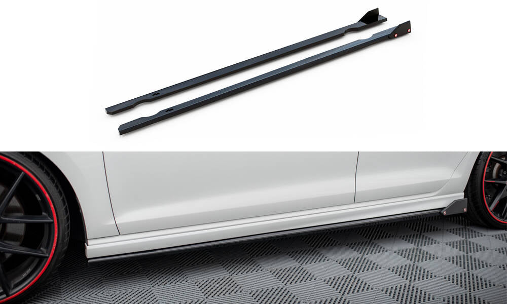 Maxton Design - Seitenschweller V3 Ansatz für + Flaps für VW Golf R / R - Line Mk7 - Aerowerk.
