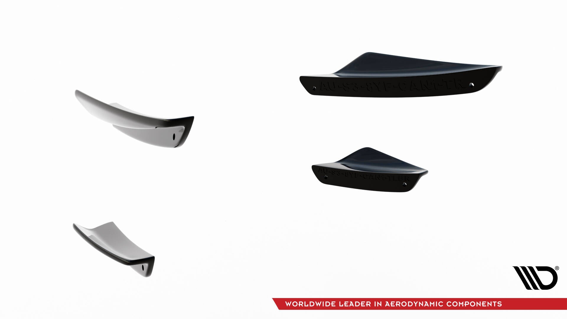 Maxton Design - Stoßstangen Flaps Wings vorne Canards für Audi A3 S - Line Limousine / S3 Limousine 8Y Facelift - Aerowerk.