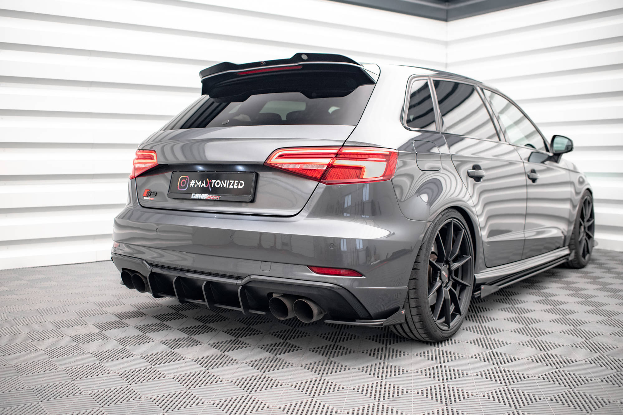 Maxton Design - Street Pro Flaps Heckansatz Flaps Heckansatz +Flaps für Audi S3 Sportback 8V Facelift - Aerowerk.