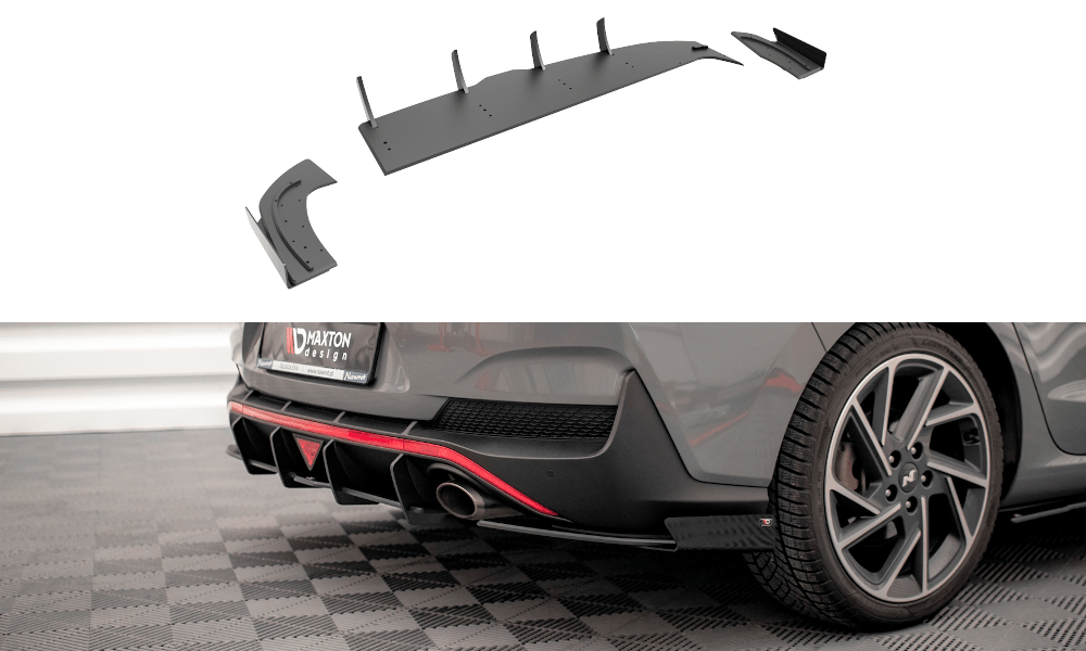 Maxton Design - Street Pro Flaps Heckansatz Flaps Heckansatz +Flaps für Hyundai I30 Fastback N - Line Mk3 Facelift - Aerowerk.
