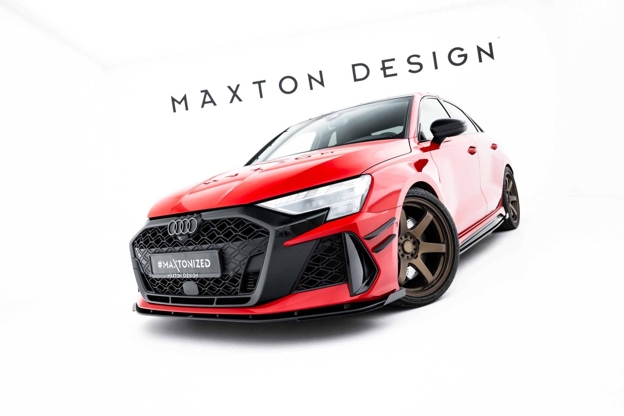 Maxton Design - Street Pro Frontlippe + Flaps für Audi RS3 Limousine 8Y Facelift - Aerowerk.