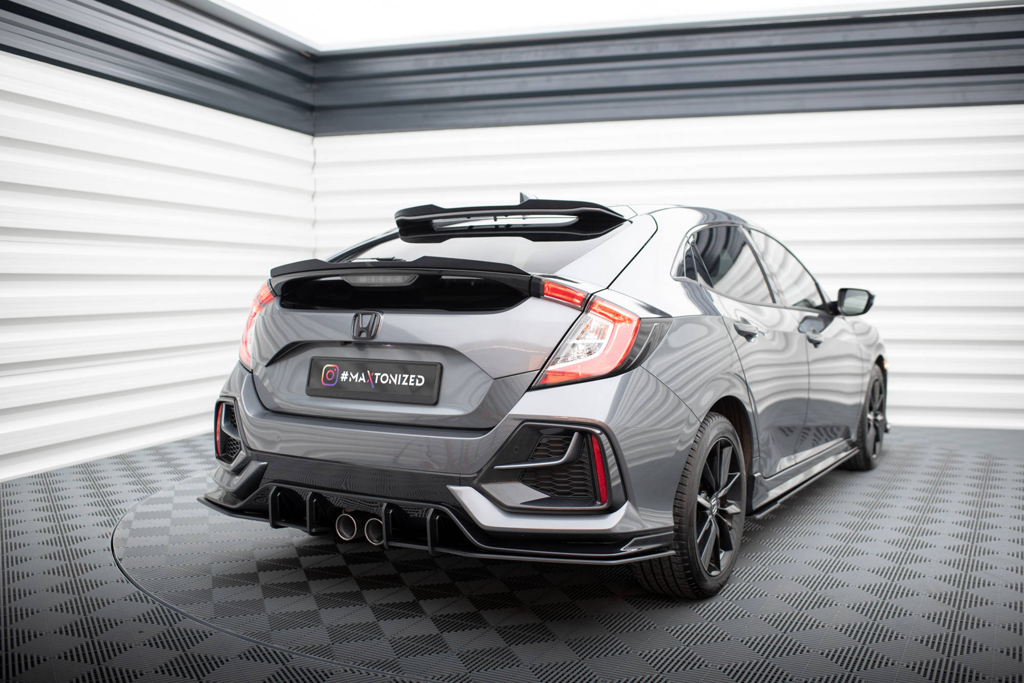 Maxton Design - Street Pro Heck Ansatz Flaps Diffusor V1 für Honda Civic Sport Mk 10 Facelift - Aerowerk.