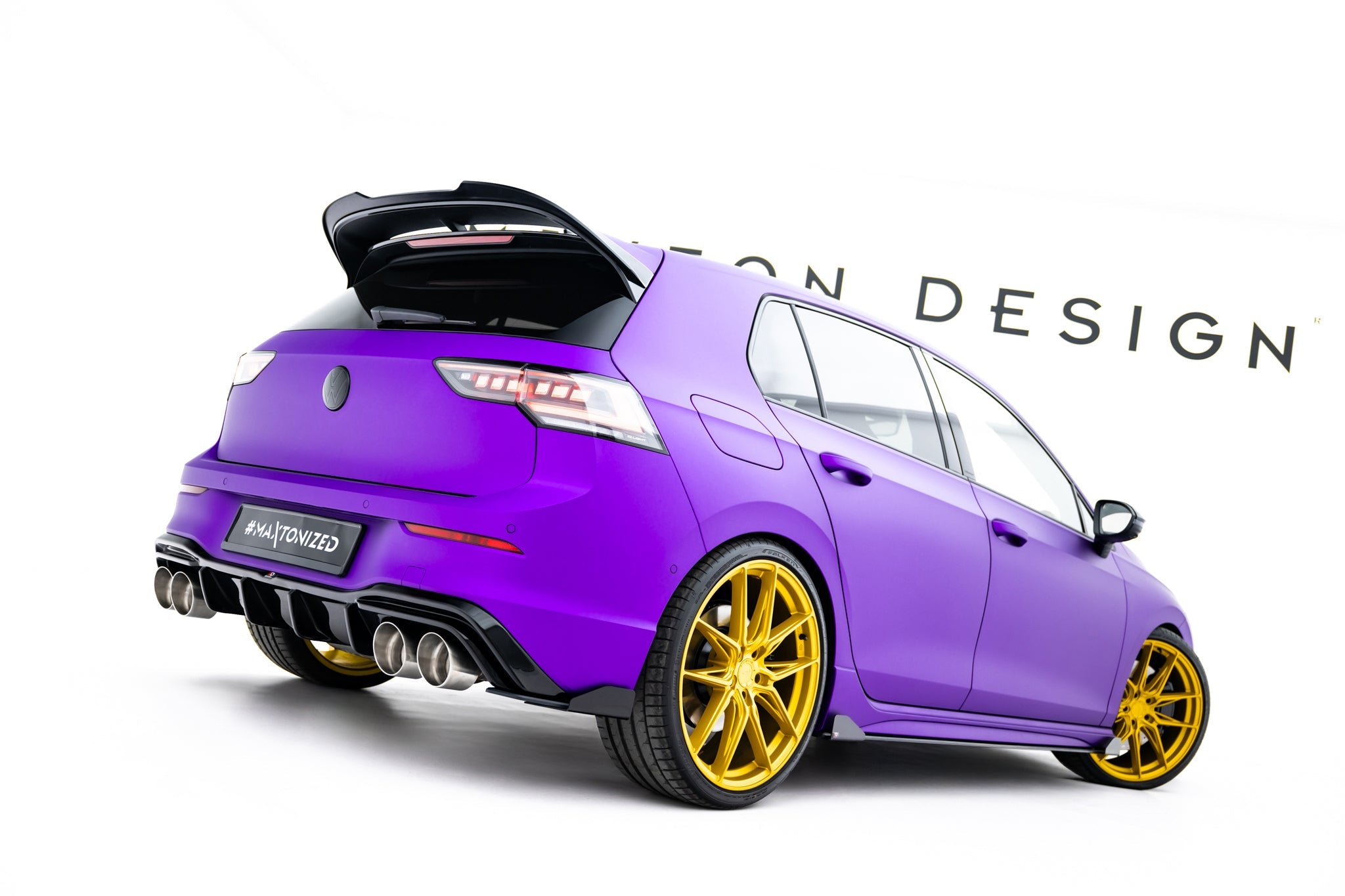 Maxton Design - Street Pro Heck Ansatz Flaps Diffusor V2 + Flaps für VW Golf R Mk8 / Mk8 Facelift - Aerowerk.