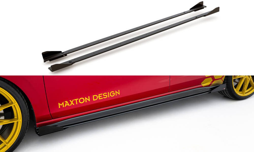 Maxton Design - Street Pro Seitenschweller Ansatz + Flaps für VW Golf GTI Clubsport Mk8 Facelift - Aerowerk.