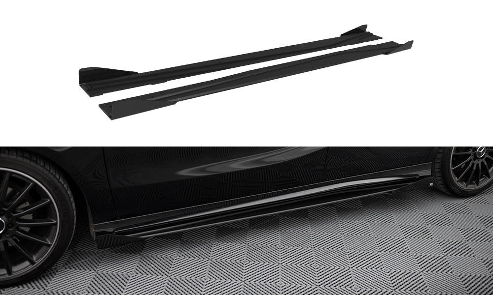 Maxton Design - Street Pro Seitenschweller Ansatz für + Flaps Mercedes - Benz A AMG - Line W176 Facelift - Aerowerk.