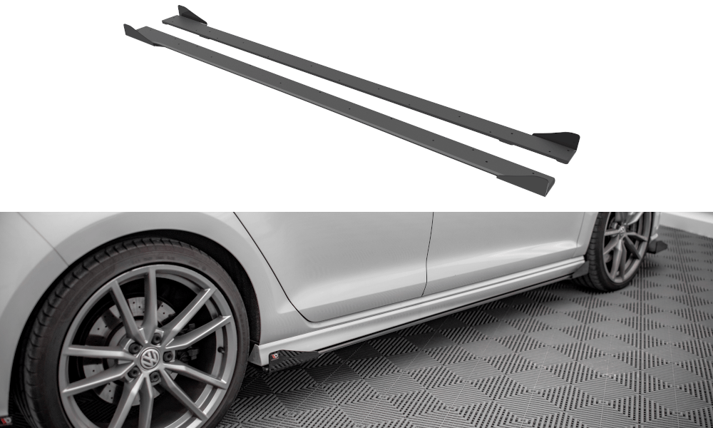 Maxton Design - Street Pro Seitenschweller Ansatz für + Flaps Volkswagen Golf R Mk7 - Aerowerk.